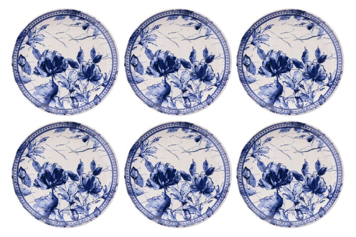 Hermia Heaven Serv Blue Juego de Platos de Servicio (6 Piezas) Azul y Blanco Hermia Heaven Serv Blue Juego de Platos de Servicio (6 Piezas) Azul y Blanco